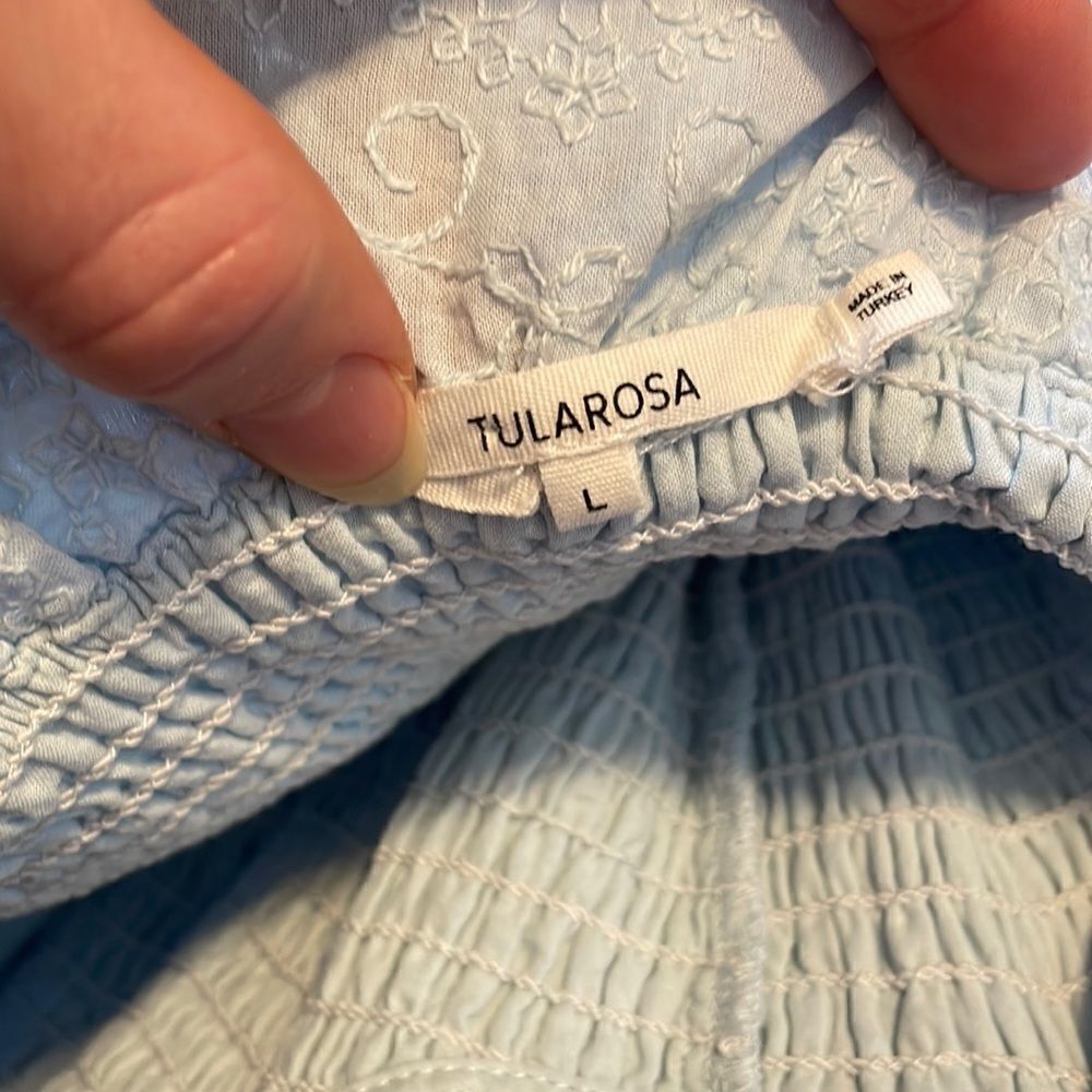 Tularosa Zion Midi Dress Baby Blue Embroidered L - Picture 8 of 11